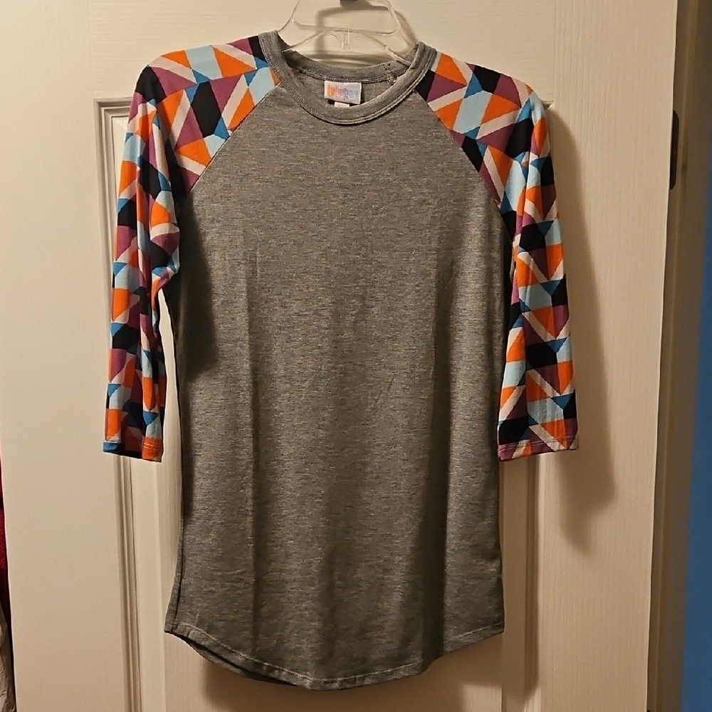LuLaRoe Randy Tee Colorful Geometric Sleeve Womens Shirt